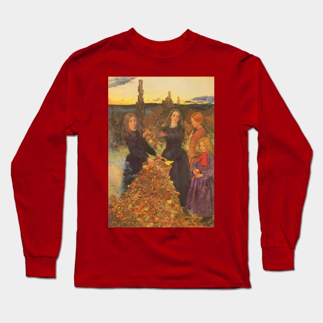 Autumn Leaves by Sir John Everett Millais Long Sleeve T-Shirt by MasterpieceCafe